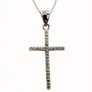Sterling Silver Cross and 18" Chain Necklace